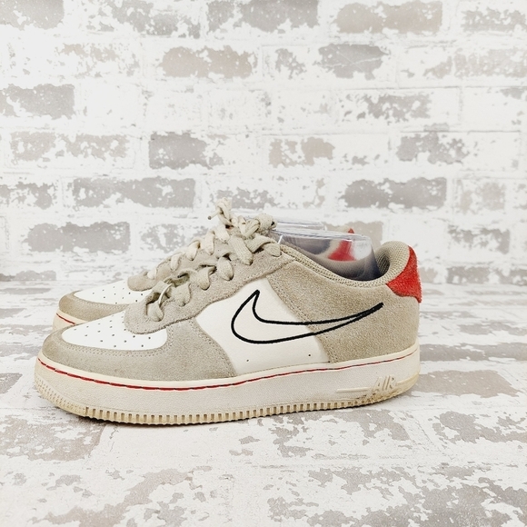 Nike Other - Nike Air Force 1 LV8 S50 Light Stone University Red Athleisure Sneakers W292